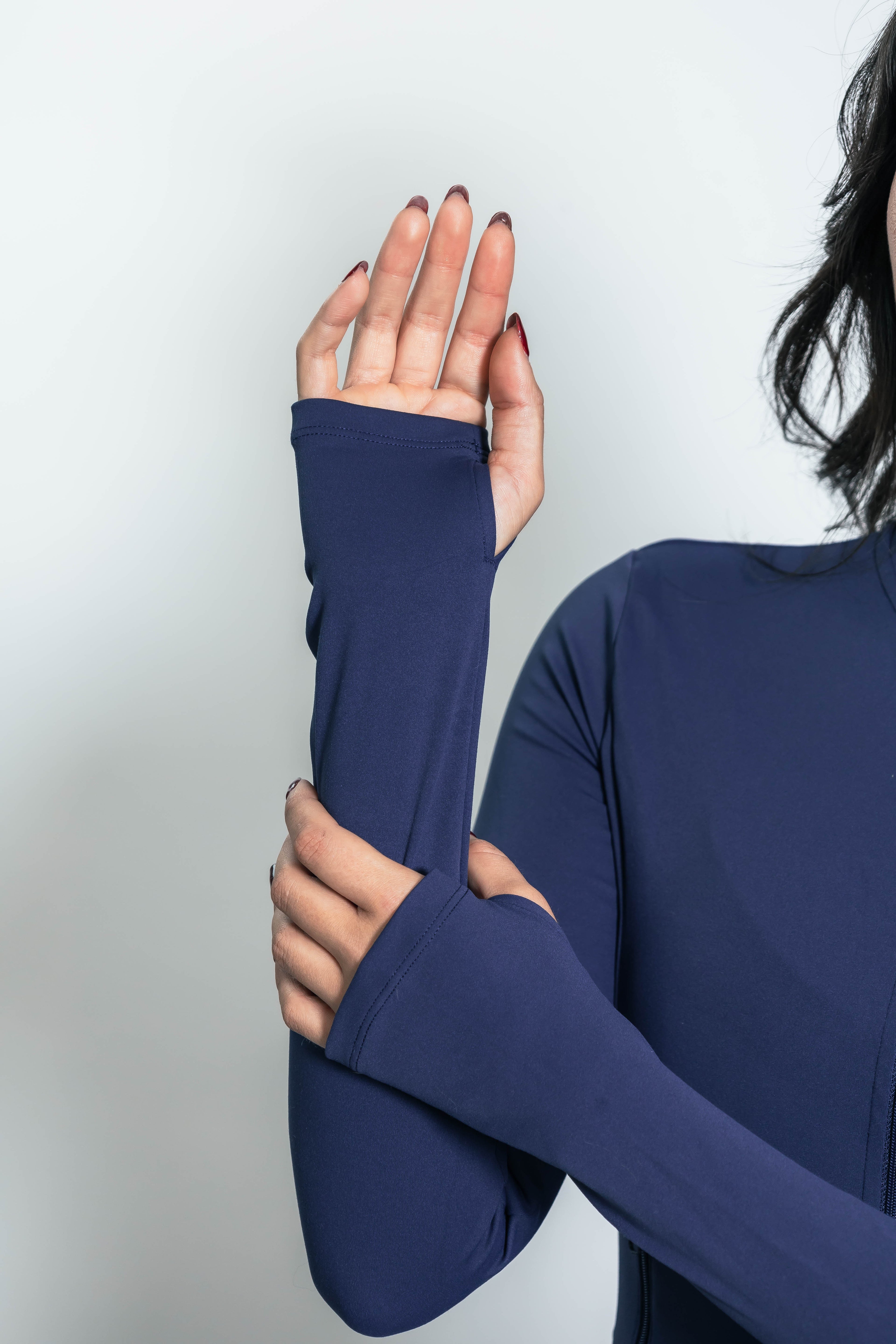 LONGLINE ZIP UP BLUE